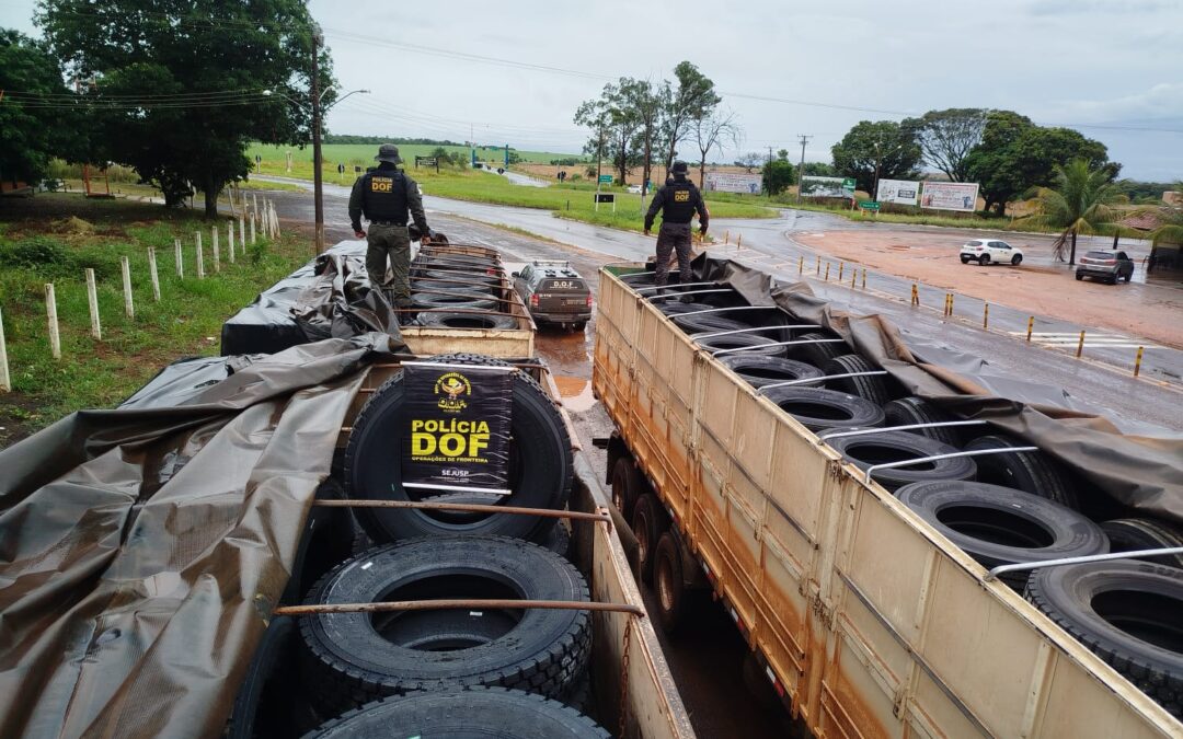 DOF apreende duas carretas carregadas com mais de R$ 1 milhão em pneus